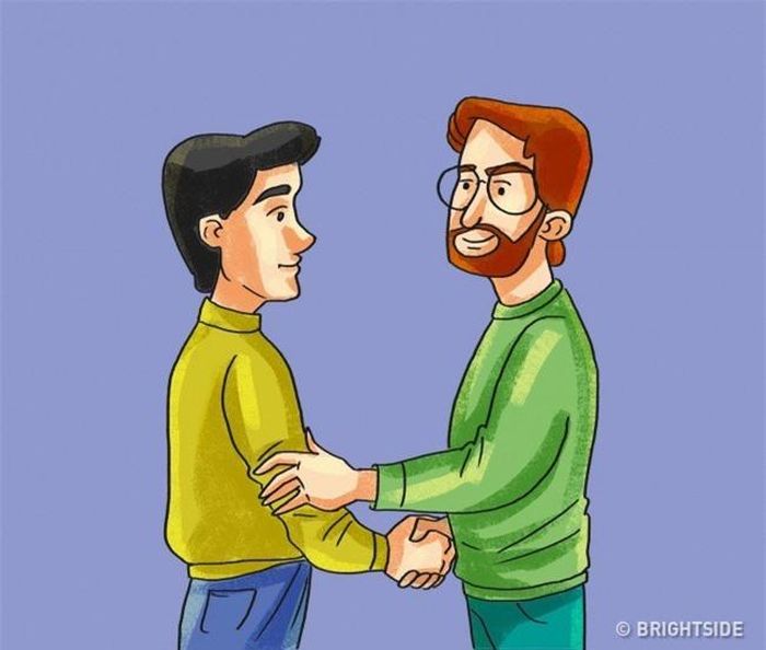 Bắt tay và chạm vào khuỷu tay: Ngoài bắt tay, một người thỉnh thoảng chạm vào cẳng tay, khuỷu tay và lưng của đối phương. Hành động này cho thấy người ấy đang thiếu sự giao tiếp. Sự tiếp xúc càng thân mật chứng tỏ họ đang rất cần một người bạn ở bên.