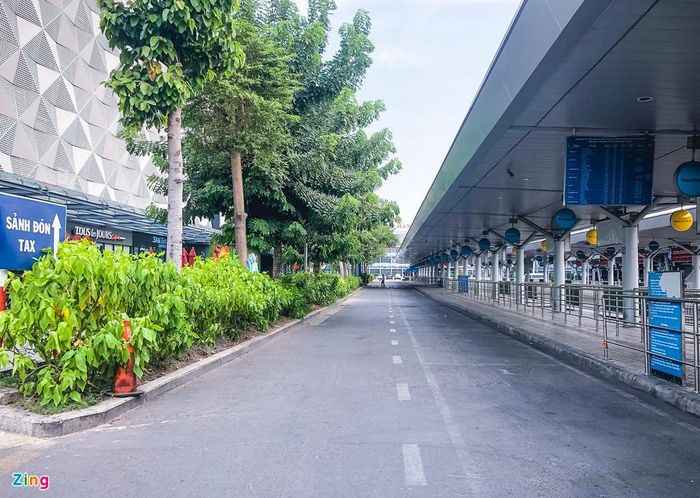  Sảnh đón taxi tạm ngừng hoạt động. 