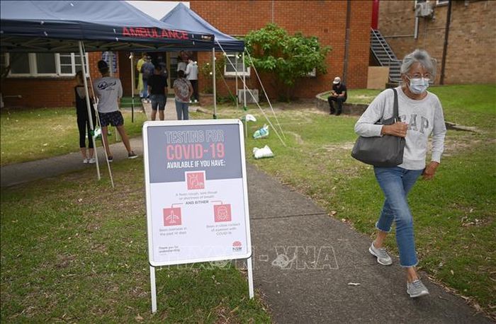 Một địa điểm xét nghiệm COVID-19 tại Sydney, Australia, ngày 23/3/2020. Ảnh: AFP/TTXVN