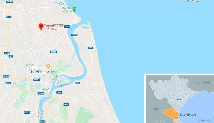 Trường THPT Dân tộc nội trú số 2 Nghệ An. Ảnh: Google Maps.