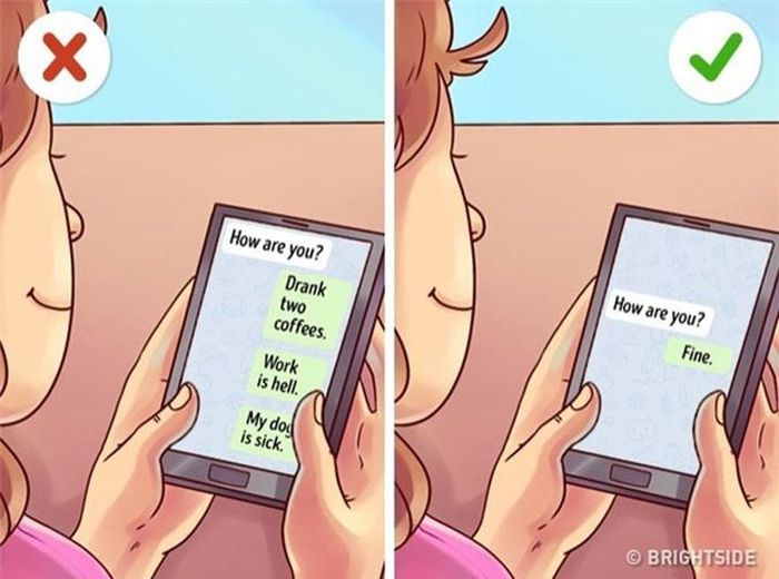  Trả lời tin nhắn ngắn gọn với những chàng mới quen. 