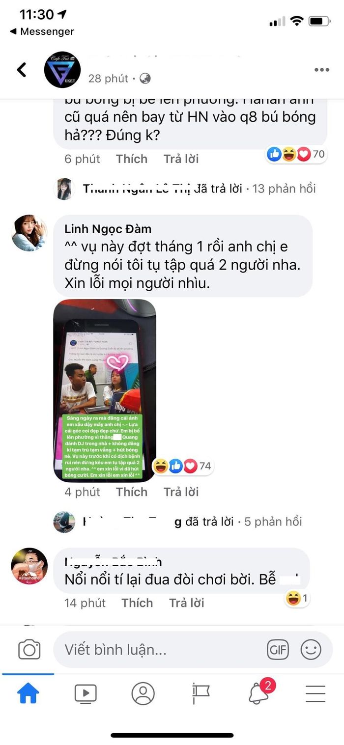 Nữ streamer đình đám Việt Nam cho biết những bức ảnh này từ tháng 1, khi mà chưa có lệnh cách ly xã hội chứ không phải cô cố tình bỏ qua quy định để tụ tập đông người.