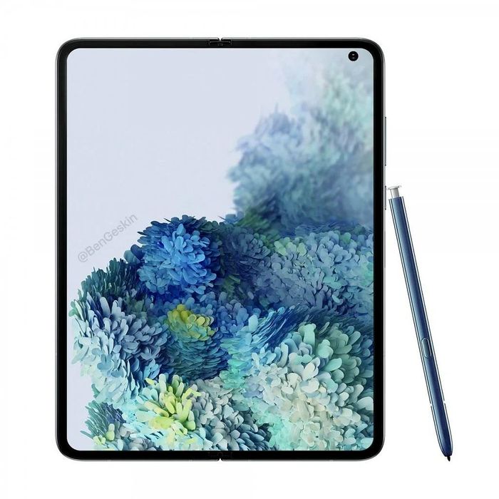 Galaxy Fold 2 ở trạng thái mở - ảnh render của Benjamin Geskin