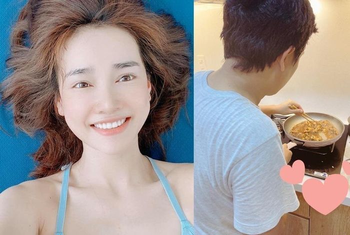 Sao Việt ngày 24/4: Nhã Phương khoe ảnh rạng rỡ sau khi tập luyện để giữ dáng đẹp trên trang cá nhân. Nữ diễn viên còn khoe "ngày tập đêm ăn" vì ông xã thường xuyên than đói vào buổi tối và đích thân vào bếp làm những món ngon cho cả hai. Trước đó, cô còn đăng hình Trường Giang đang trổ tài vào bếp làm những món ngon như salad cá tuyết, cá tuyết áp chảo với tôm thiên nhiên, salad ức gà nướng với teriyaki,...