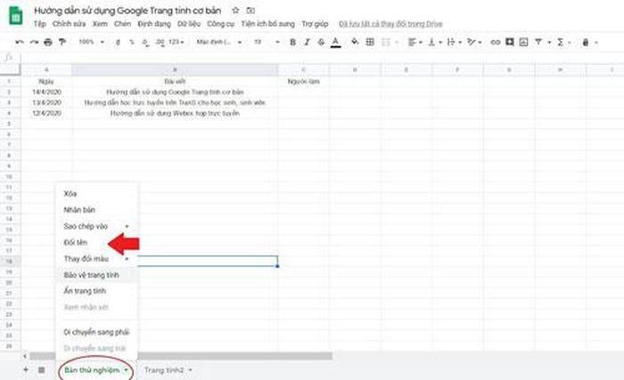 Người chia sẻ file cũng có thể bấm chuột phải vào trang tính và khóa không ai khác được chỉnh sửa cả bảng tính.