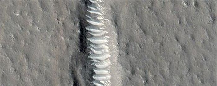 Vết nứt kỳ lạ ở Utopia Planitia.