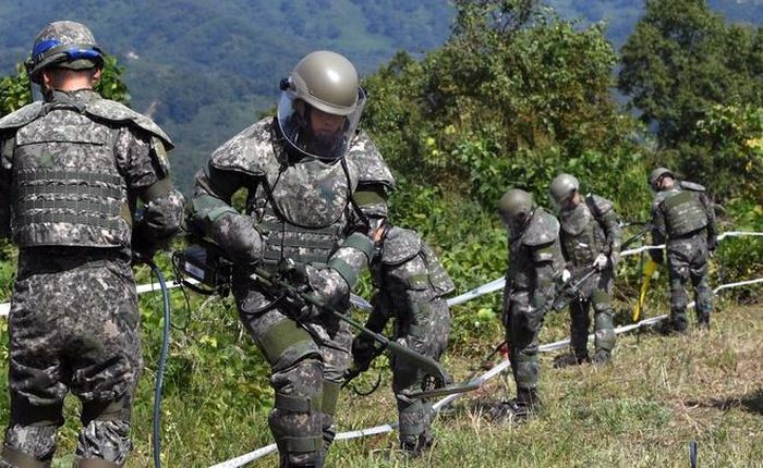 DMZ được xem là khu vực biên giới với vũ trang dày đặc nhất thế giới. Ảnh: Yonhap.