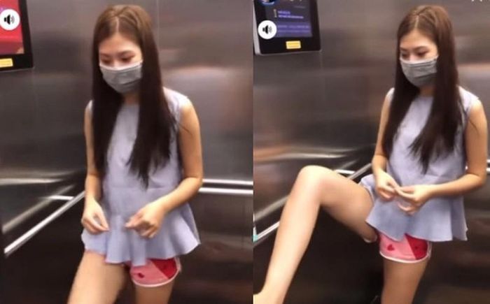  Chúng Huyền Thanh trở thành cái tên gây xôn xao trên mạng xã hội khi vô tư đăng tải clip bước vào thang máy và dùng chân điều khiển nút bấm chung. 