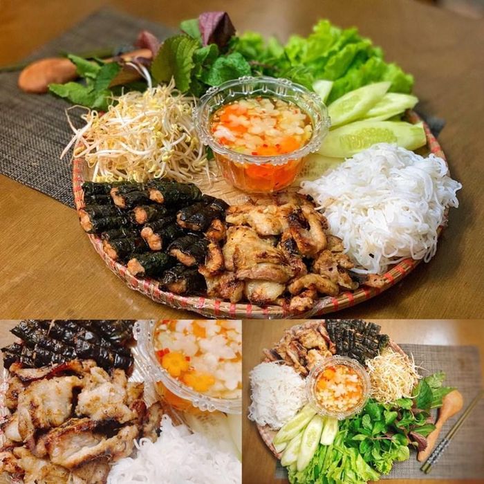  Ngày nay, không phải gia đình nào cũng có điều kiện để nướng thịt bằng than hoa, có thể thay bằng nồi chiên không dầu. Pha nước chấm: tỷ lệ 5:1:1:1 (nước lọc:mắm:đường:giấm/chanh). Đầu tiên khuấy tan đường với nước rồi cho mắm, giấm/chanh hòa đều. Cuối cùng thả tỏi, ớt bằm nhỏ vào. (Ảnh: Mai Mai/Vietnam) 