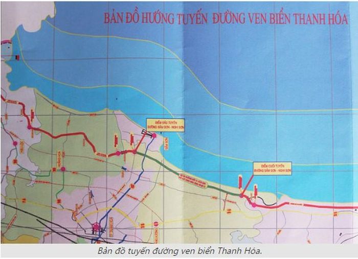  Bản đồ tuyến đường bộ ven biển Thanh Hóa