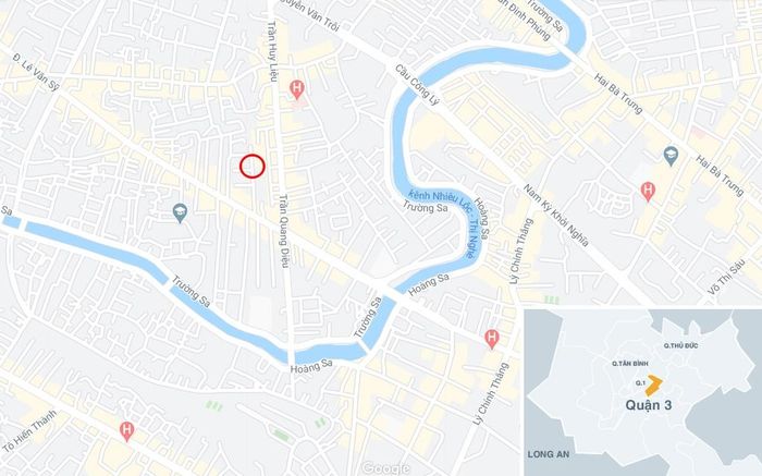  Nơi xảy ra sự cố (vòng đỏ). Ảnh: Google Maps. 