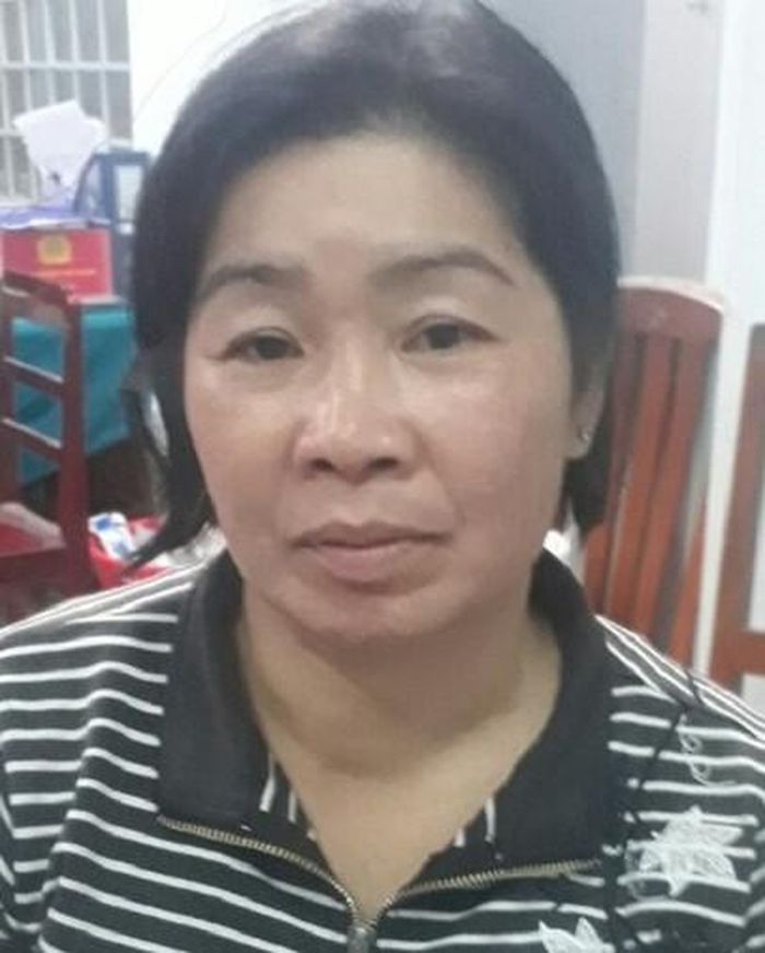 Lê Thị Ngộ tại công an.