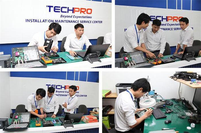  Đội ngũ kỹ thuật tiếp nhận và sửa chữa thiết bị cho khách hàng 