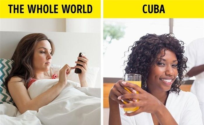  Hầu như không có Internet ở Cuba. Tuy nhiên, mọi thứ đã thay đổi kể từ tháng 1/2018 - có gần 500 địa điểm công cộng cung cấp dịch vụ truy cập Wi-Fi tốc độ cao. Tuy nhiên, internet gia đình và di động vẫn được coi là xa xỉ đối với người dân vì một giờ sử dụng internet có giá 1USD, trong khi mức lương trung bình là 17-30 USD/tháng. 