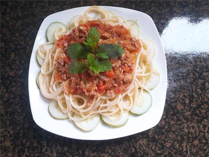 Đĩa mỳ Spaghetti thơm ngon, béo ngậy chuẩn vị Ý. Ảnh: Diệu Hằng