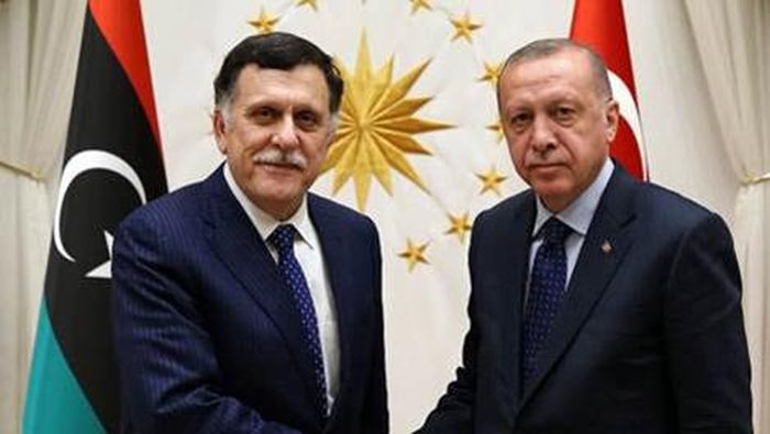 Tổng thống Thổ Nhĩ Kỳ Erdogan và Thủ tướng Libya Fayez al-Sarraj. 