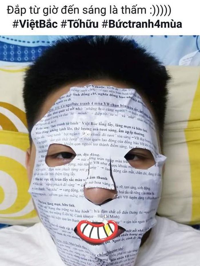 Đắp mặt nạ đề cương để ngấm nhanh vào não.