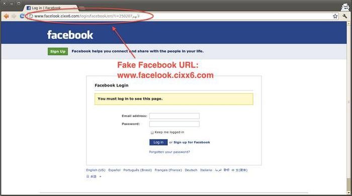 Nhiều website có giao diện được thiết kế y như Facebook nhưng lại không phải Facebook. Nếu dùng tài khoản Facebook để đăng nhập, người dùng sẽ hai tay "dâng" mật khẩu của mình cho các hacker.