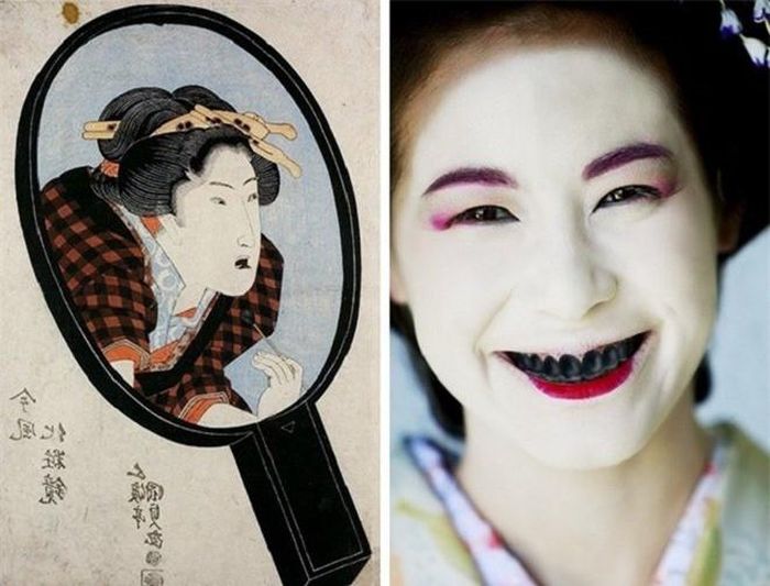 6. Nhuộm răng đen: Ở một số quốc gia Đông Á như Việt Nam, Nhật Bản, Malaysia… người dân có tập tục nhuộm răng sang màu đen, và mãi đến đầu thế kỷ 20, tập tục này mới giảm dần và mất hẳn. 