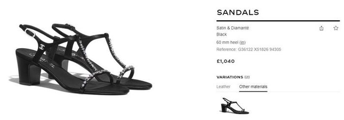 Đôi sandal này có giá lên tới 30 triệu đồng vì quai làm bằng satin đính kim cương.