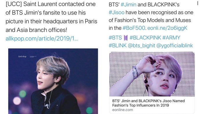 Jimin sở hữu gương mặt thời trang, được nhiều thương hiệu lớn ngưỡng mộ