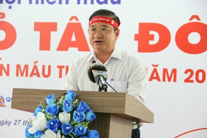 Đồng chí Trần Việt Trường, Ủy viên Ban thường vụ, Trưởng ban Tuyên giáo Thành ủy Cần Thơ, nhấn mạnh “Hiến máu cứu người là một nghĩa cử cao đẹp”.