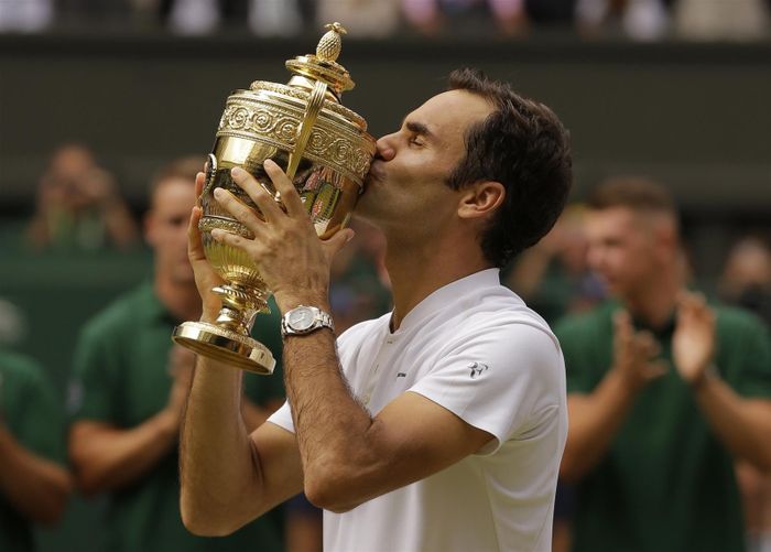 Roger Federer lập kỷ lục với 8 lần giành chức vô địch Wimbledon.