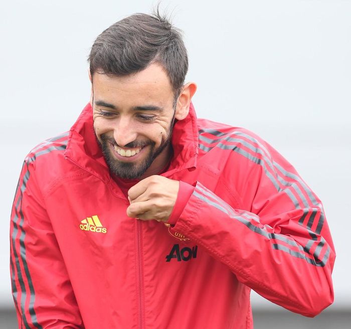 Hình ảnh Bruno Fernandes trong buổi tập hôm qua của MU