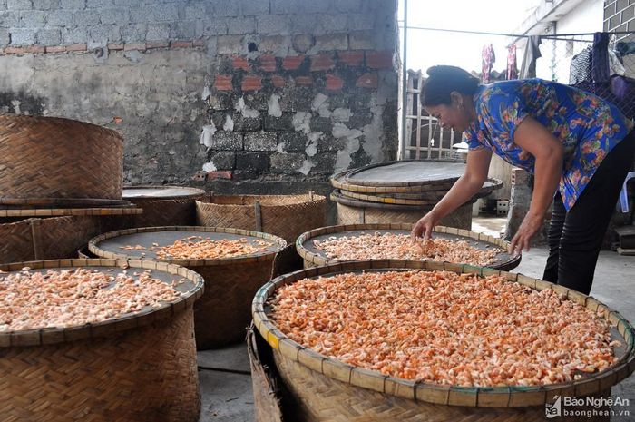 Người dân Diễn Châu phát triển nghề chế biến thủy sản. Ảnh: Thu Huyền