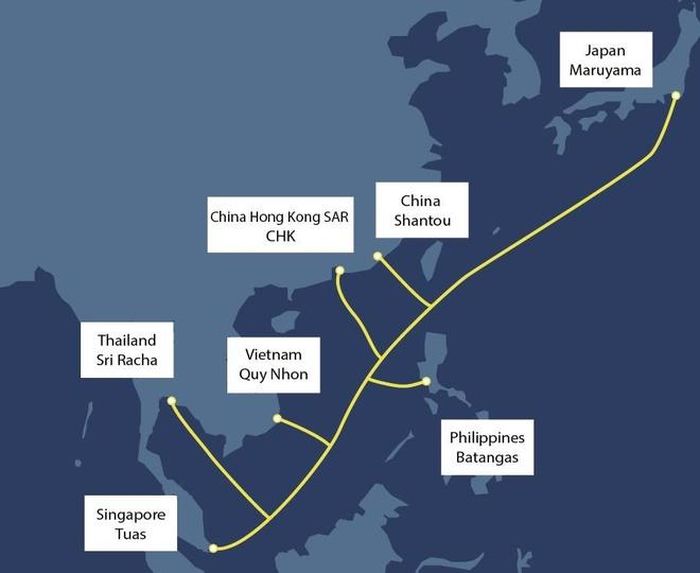 Tuyến cáp quang mới với dung lượng cao hơn đi qua Việt Nam, dự kiến hoàn thành vào năm 2022. Ảnh: Singtel. 
