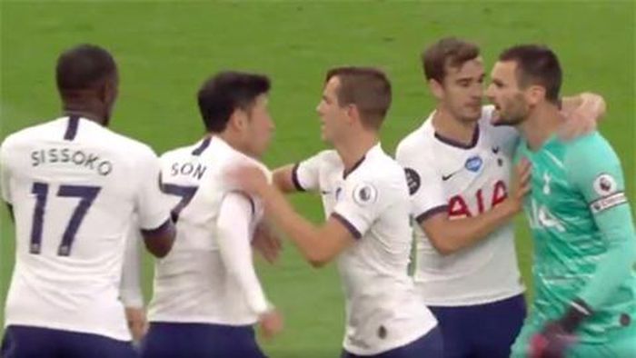 Son Heung-min và Hugo Lloris đã to tiếng với nhau trên trong trận Tottenham gặp Everton.