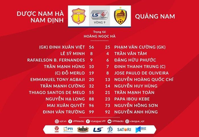 Đội hình xuất phát