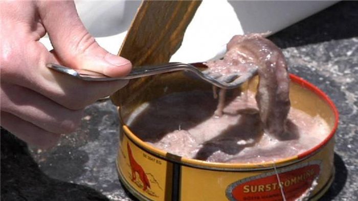 Surströmming (Thụy Điển): Hay còn gọi là món cá trích Baltic, cá trích lên men, là một món ăn truyền thống của Thụy Điển, thường được đánh bắt ở vùng Biển Bắc trước mùa sinh sản. Đây tưởng chừng là một món cá ngâm muối bình thường, tuy nhiên lại đặc biệt ở chỗ lượng muối được dùng.