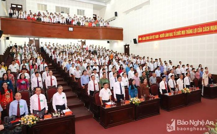 Các đại biểu tham dự Đại hội đại biểu Đảng bộ TP. Vinh nhiệm kỳ 2020 - 2025. Ảnh: Phạm Bằng