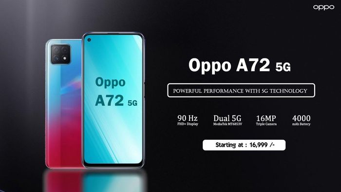 OPPO A72 5G dự kiến có giá 5,6 triệu đồng