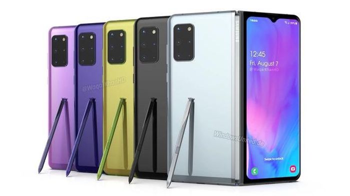  Thiết kế rò rỉ của Galaxy Z Fold 2 với viền màn hình ngoài mỏng hơn, hỗ trợ bút cảm ứng S Pen. Ảnh: WindowsUnited. 