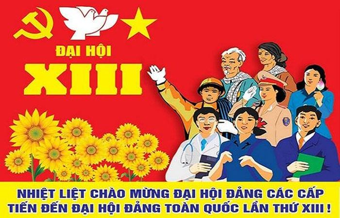 Pa-nô tuyên truyền chào mừng đại hội Đảng các cấp tiến tới đại hội Đảng toàn quốc lần thứ XIII. Ảnh: tuyengiao.vn