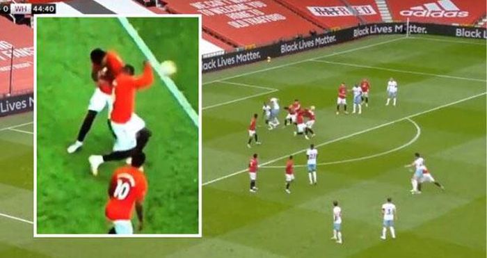 Cận cảnh pha đỡ bóng bằng tay của Pogba