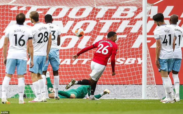  Greenwood gỡ hòa 1-1 cho Man Utd. Ảnh: EPA