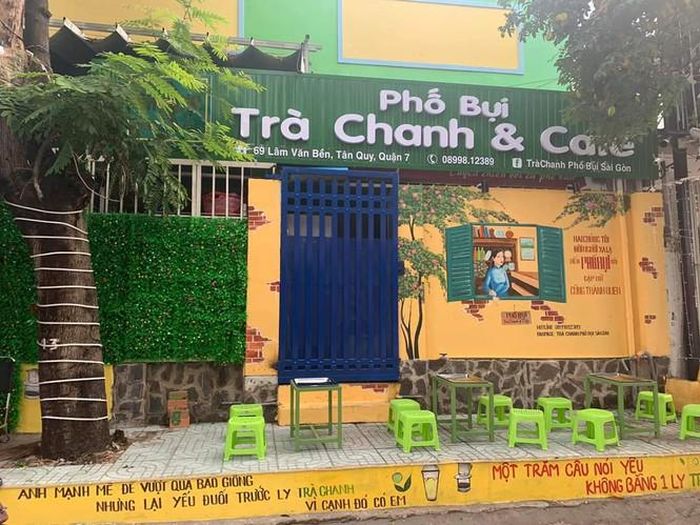 Một quán trà chanh ở Q.7 được trang trí bắt mắt.