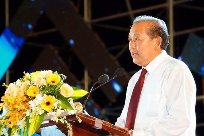 Phó Thủ tướng Thường trực Chính phủ Trương Hòa Bình phát biểu tại buổi lễ.