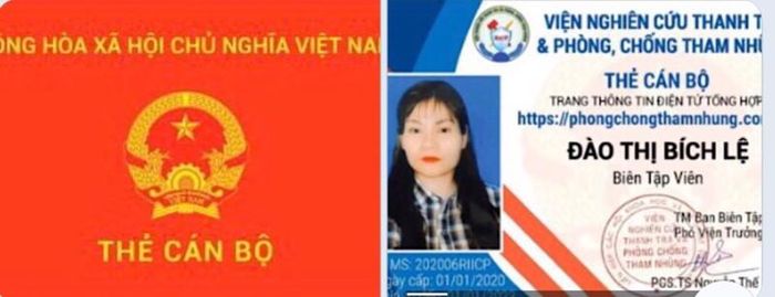  Thẻ cán bộ bà Đào Thị Bích Lệ