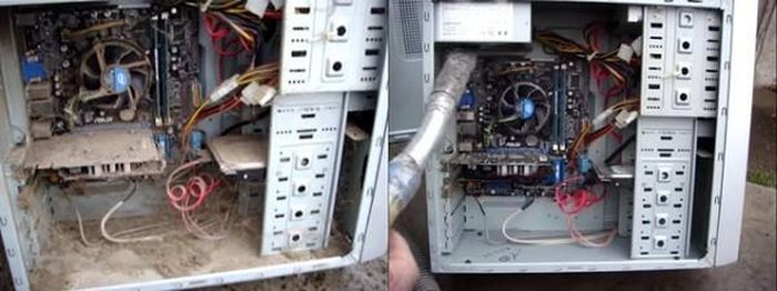 Trước và sau khi vệ sinh chiếc case máy tính siêu bẩn - bộ phận quan trọng quyết định máy tính của bạn nhanh chậm, chất lượng hay không.