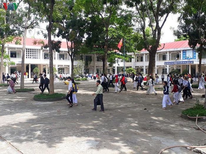  Trường THPT chuyên Trần Hưng Đạo (Phan Thiết) sẵn sàng cho kỳ thi sắp tới. Ảnh: VOV. 