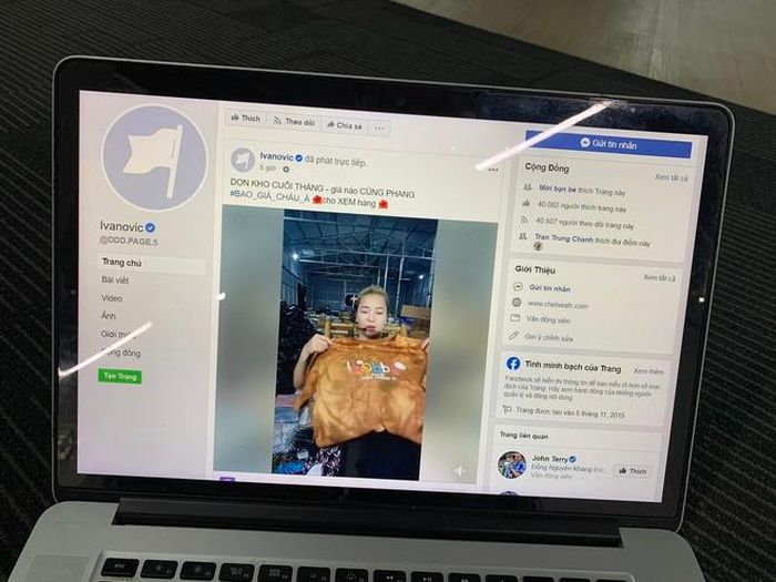  Nhiều loại hàng nhái được quảng cáo trên fanpage tick xanh của Ivanovic. 