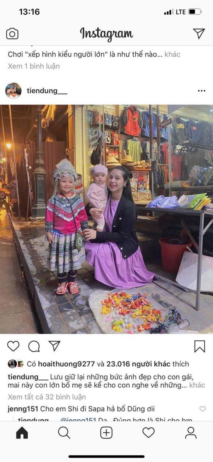 Vợ con Bùi Tiến Dũng ở Sapa