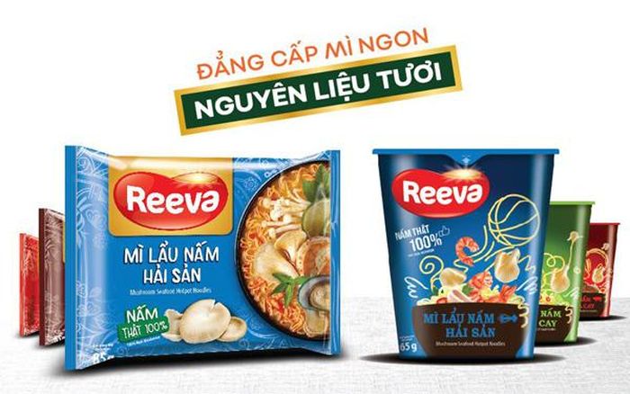 Tiên phong mang nguyên liệu tươi vào sản phẩm, mì Reeva thêm bội phần hấp dẫn.