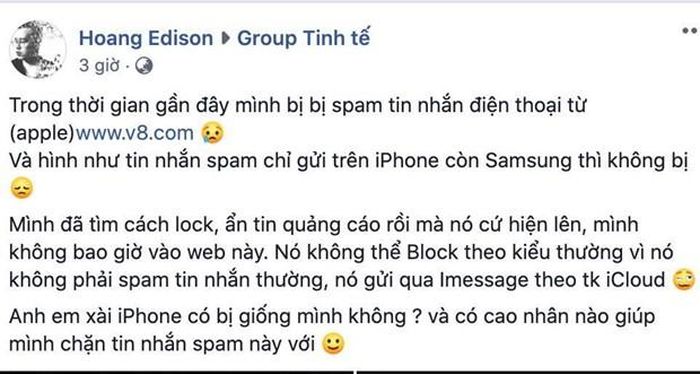 Người dung than việc bị spam tin nhắn rác. Người dùng liên tục nhận được tin nhắn quảng cáo cá độ trái pháp luật. (Ảnh chụp màn hình)