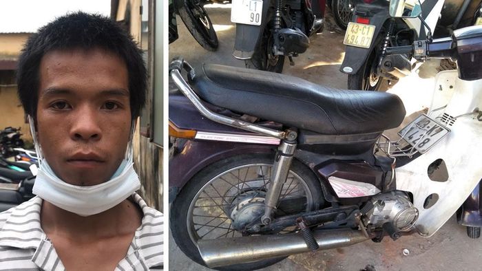 Phạm Văn Nghĩa và tang vật vụ trộm.