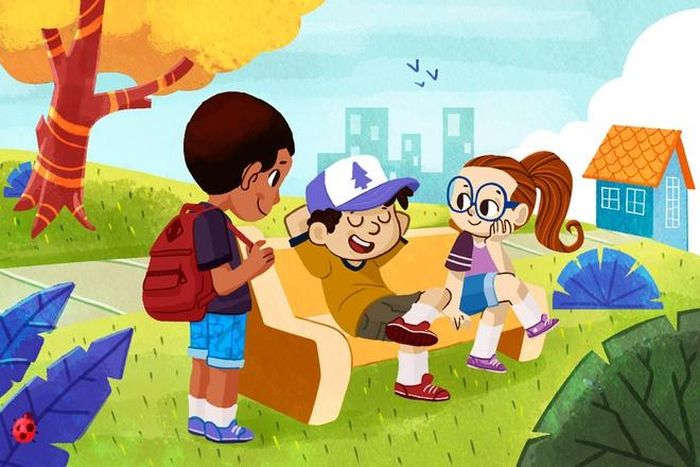  Khi trẻ ở ngoài, hãy để chúng tự do vui chơi và đừng lo nghĩ quá nhiều. Ảnh: Behance. 